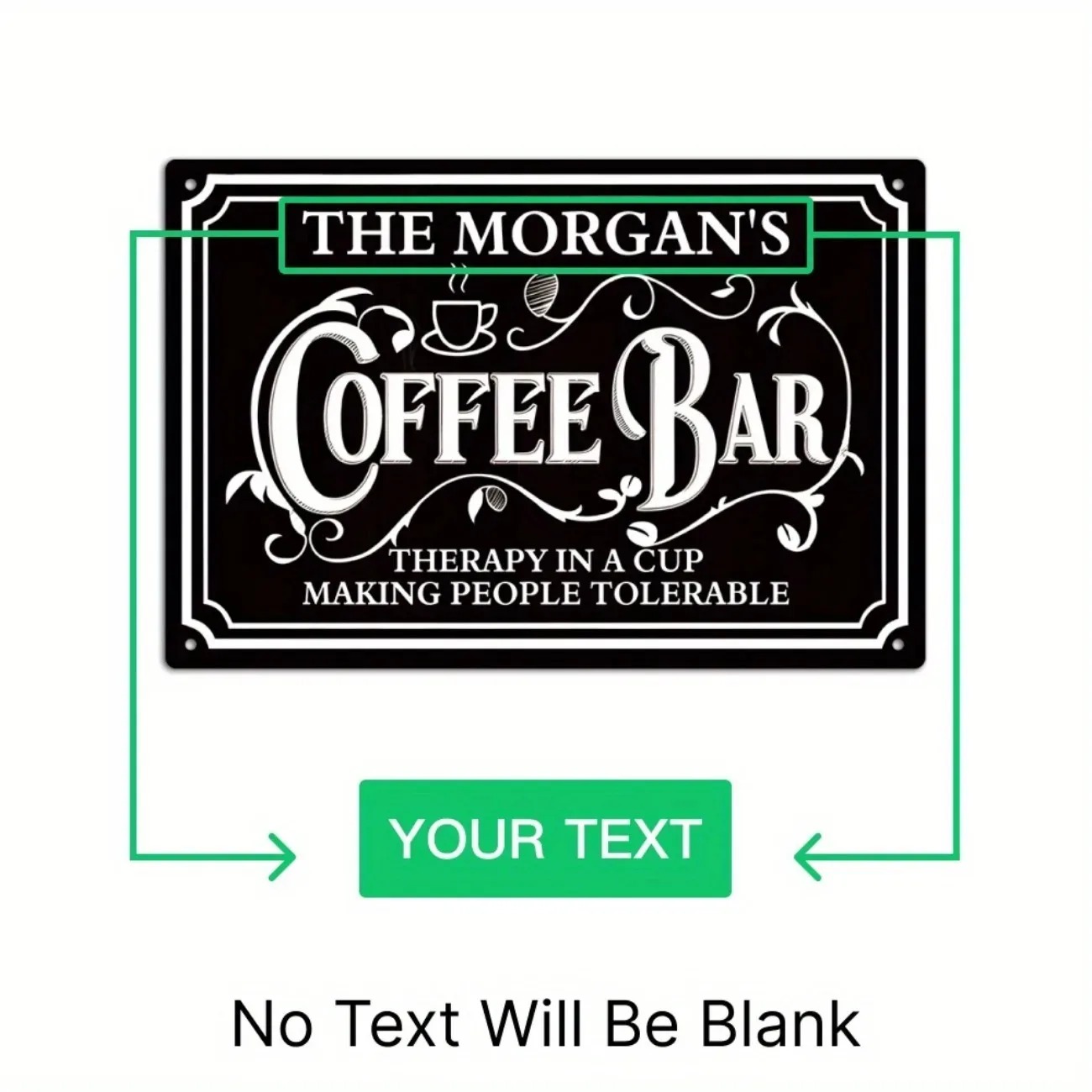 Home Bar Signs - 1PC Custom Text The Morgan's Coffee