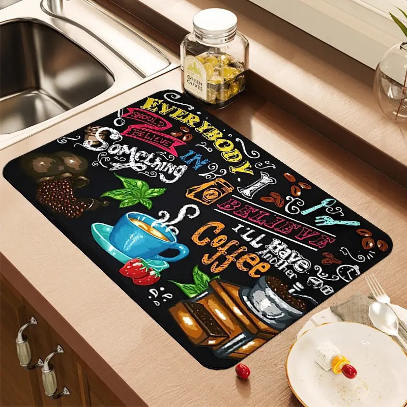 Creative Coffee Print Kitchen  - Bar Mat Rubber 리뷰 및 가격
