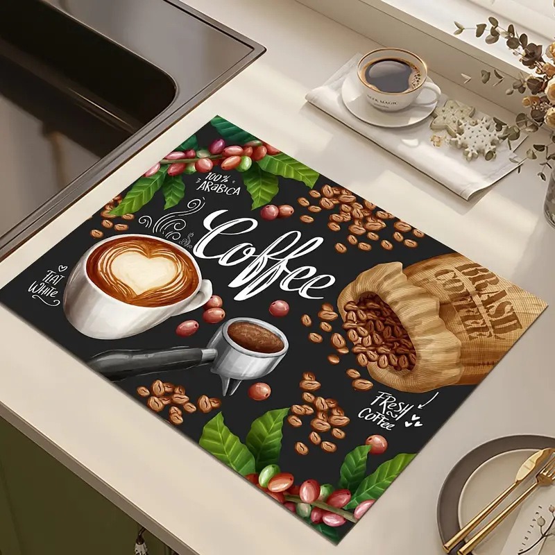 Creative Coffee Print Kitchen  - Bar Mat Rubber 리뷰 및 가격