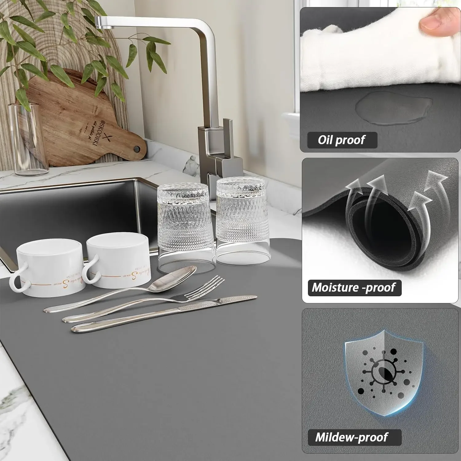 Kitchen Accessories Absorbent  - Bar Mat Rubber 리뷰 및 가격