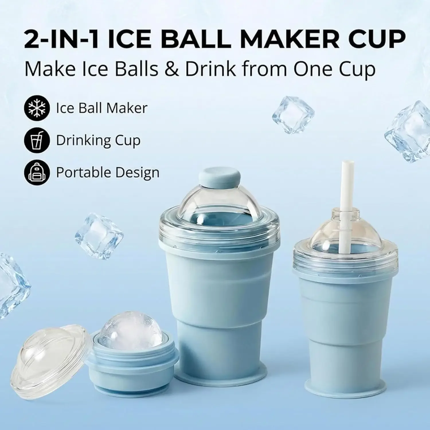 2-in-1 Collapsible Silicone Ic - Ice Mold Sphere 리뷰 및 가격