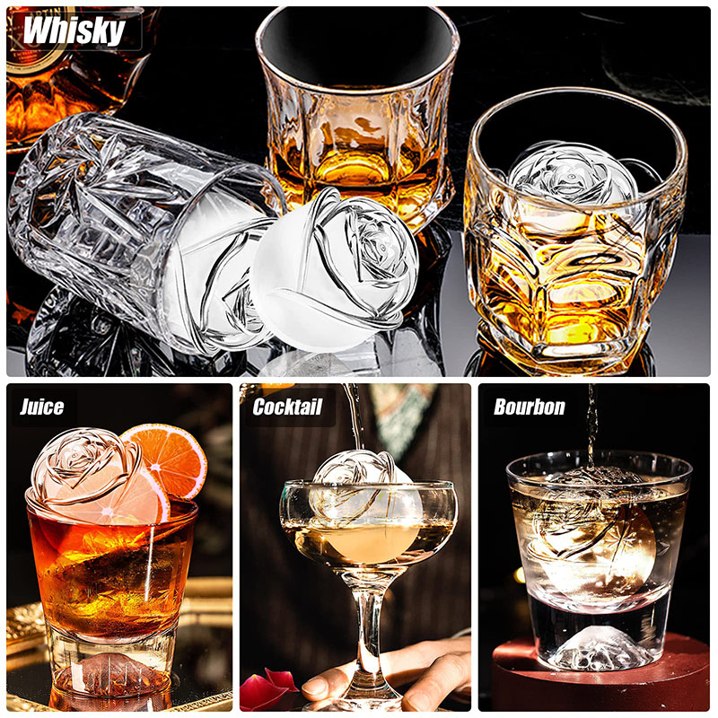 Rose Ice Ball Molds 2.5 Inch L - Ice Mold Sphere 리뷰 및 가격
