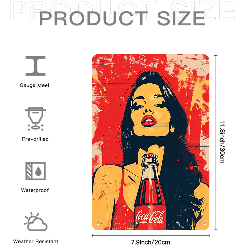 1PC 2D flat vintage Coca Cola  - Home Bar Cafe 리뷰 및 가격