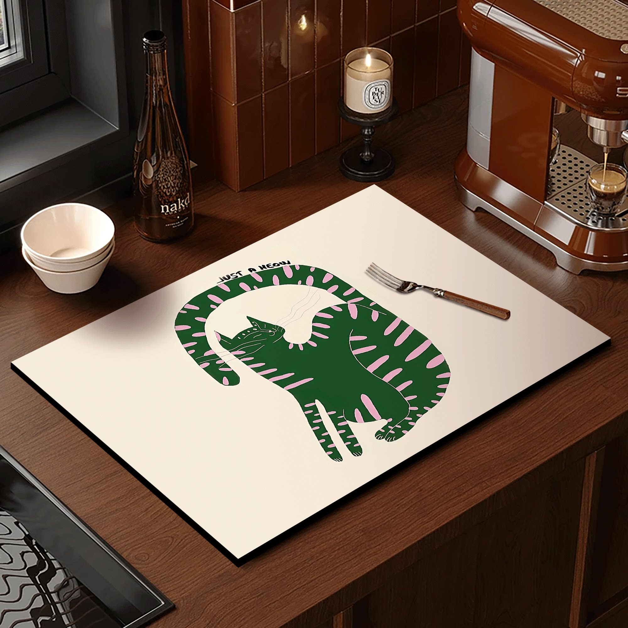 VIKAMA Artistic Lion Print Cof - Bar Mat Rubber 리뷰 및 가격