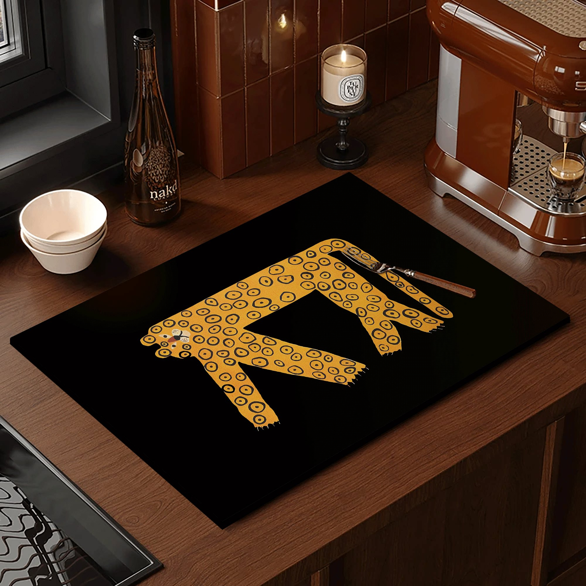 VIKAMA Artistic Lion Print Cof - Bar Mat Rubber 리뷰 및 가격
