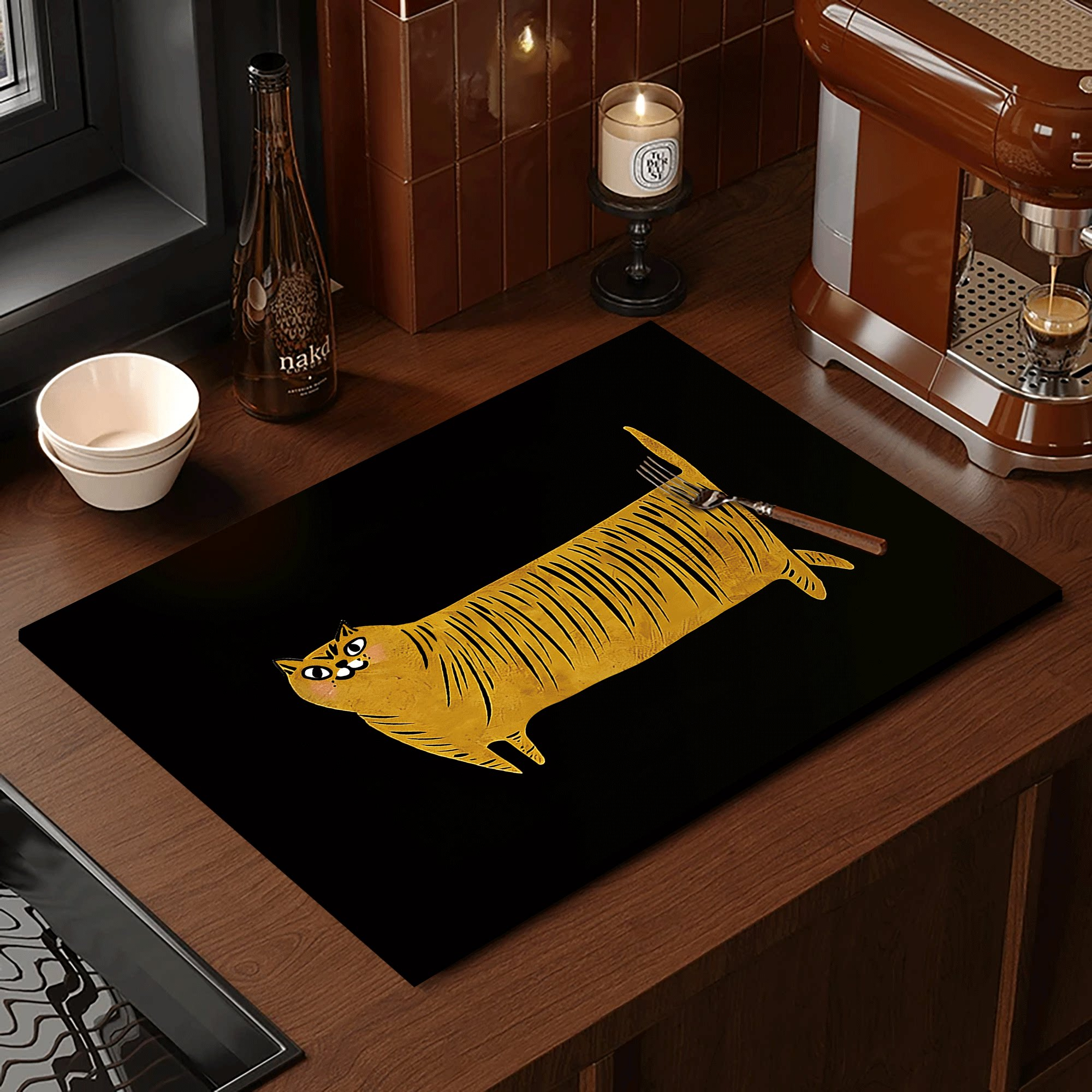 VIKAMA Artistic Lion Print Cof - Bar Mat Rubber 리뷰 및 가격
