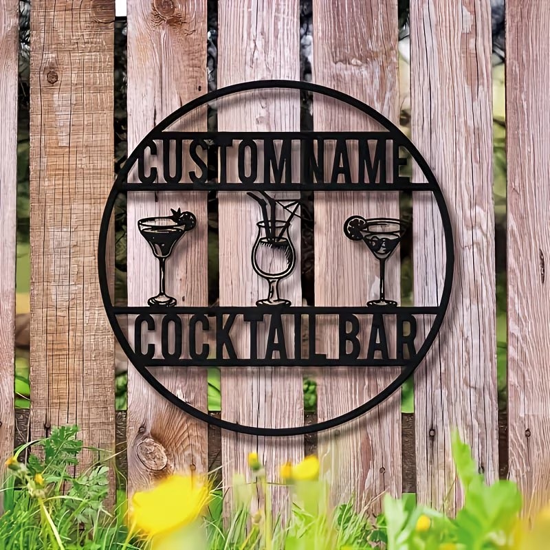 Custom Name Cocktail Bar Sign, - Home Bar Cafe 리뷰 및 가격