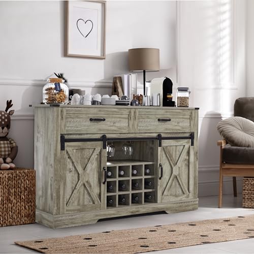52-Inch Light Grey Farmhouse B - Home Bar Shelves 리뷰 및 가격