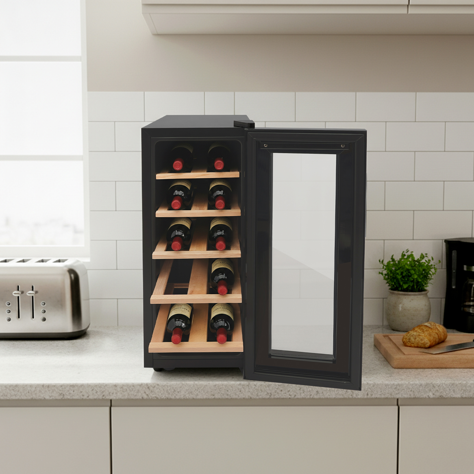 12 Bottle Wine Fridge, Freesta - Home Bar Shelves 리뷰 및 가격