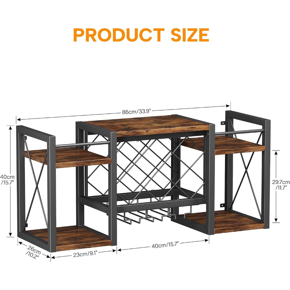 Wall Mounted Wine Rack with Gl - Home Bar Shelves 리뷰 및 가격