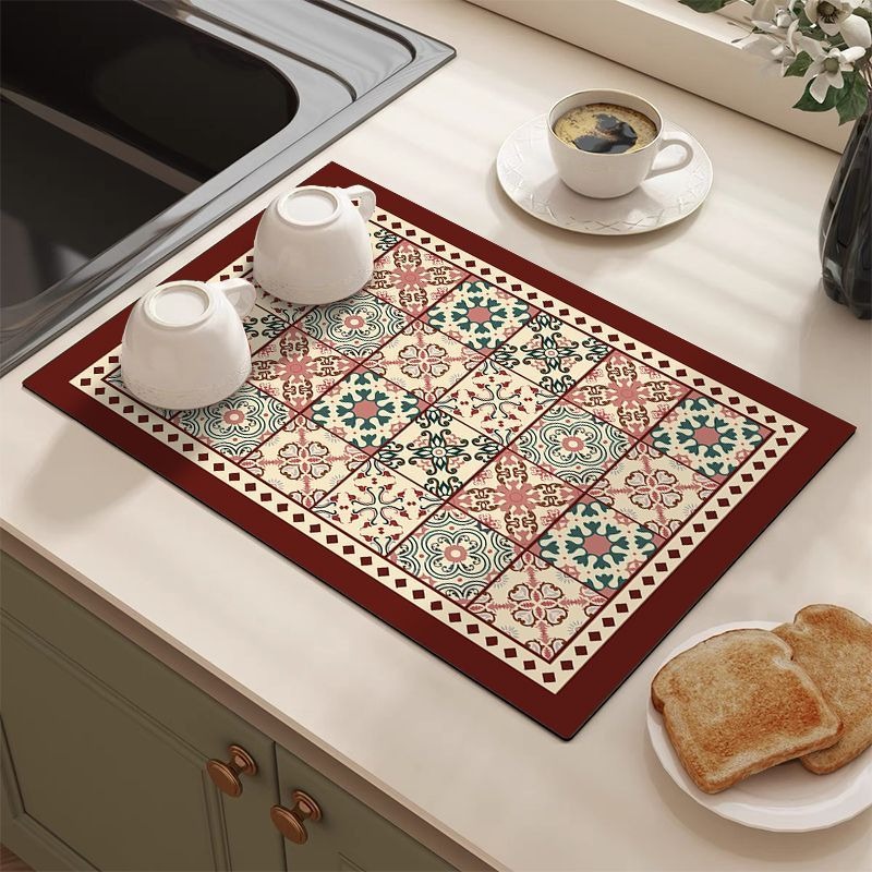 Retro Tile Pattern Absorbent D - Bar Mat Rubber 리뷰 및 가격