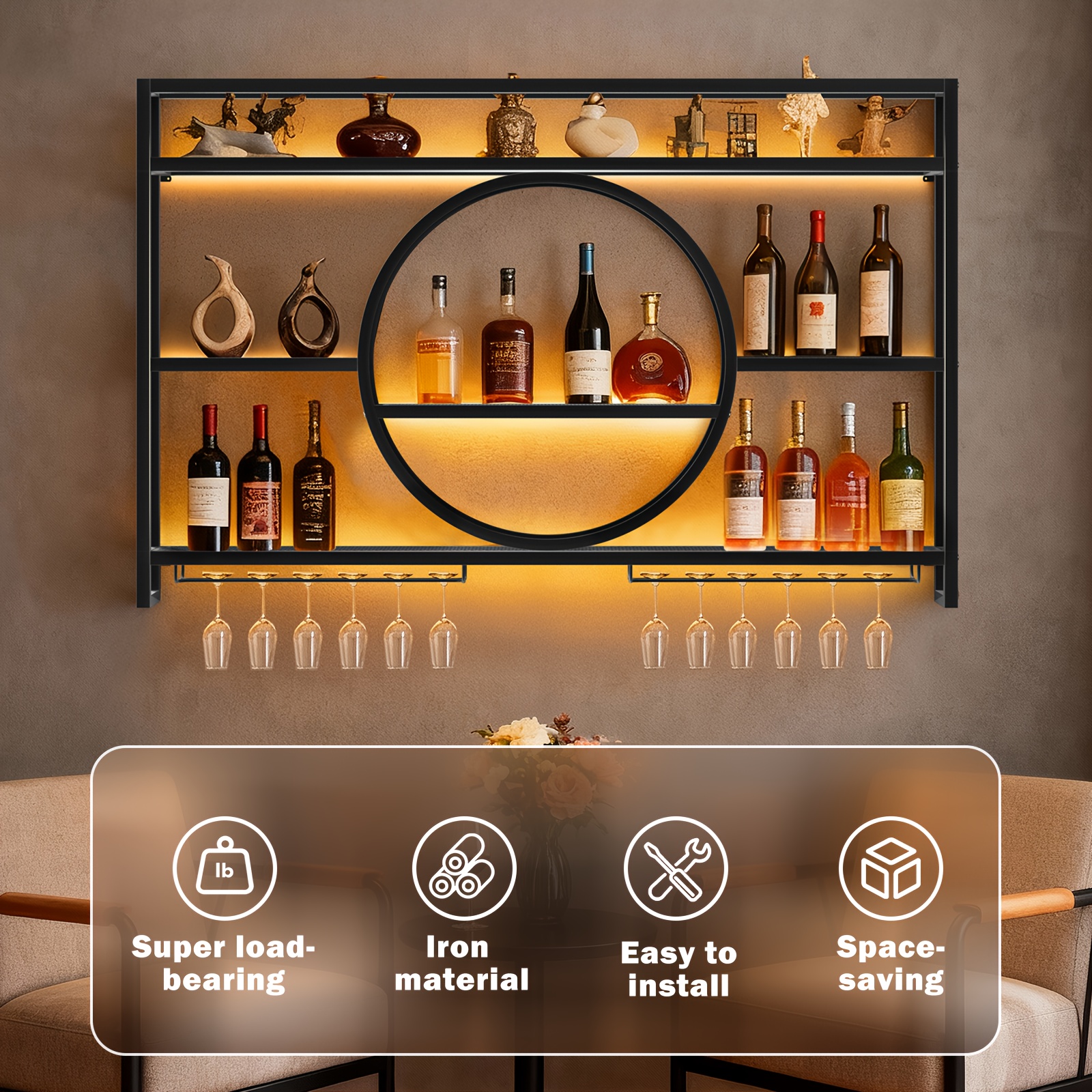 Stylish 3-Tier Wall-Mounted Me - Home Bar Setup 리뷰 및 가격