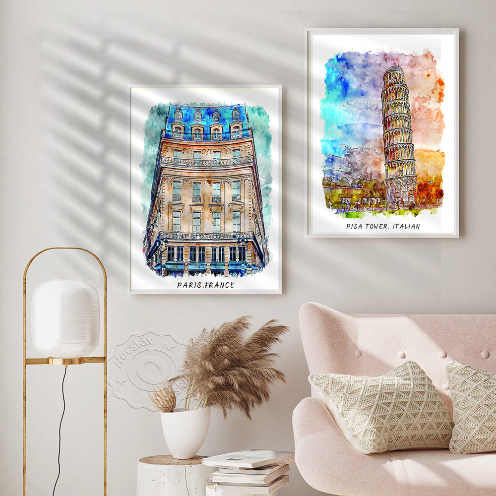 Watercolor Print, World Travel - Home Barcelona 리뷰 및 가격