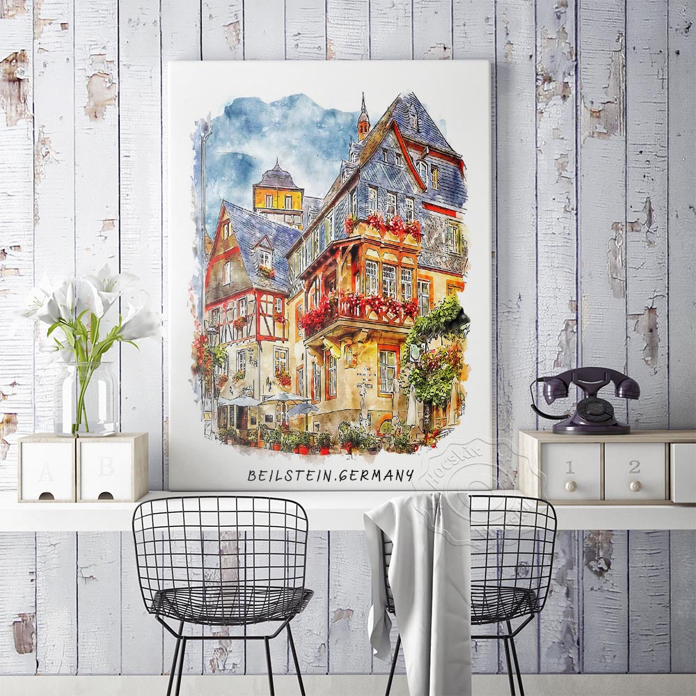 Watercolor Print, World Travel - Home Barcelona 리뷰 및 가격