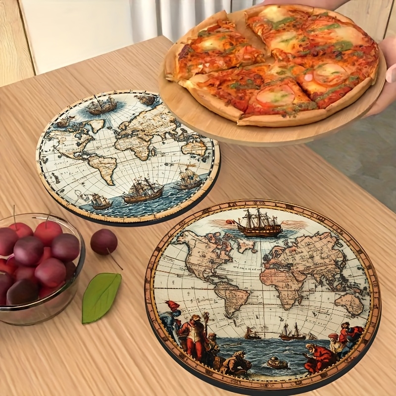 2D Retro World Map Coaster Set - Home Bar Setup 리뷰 및 가격