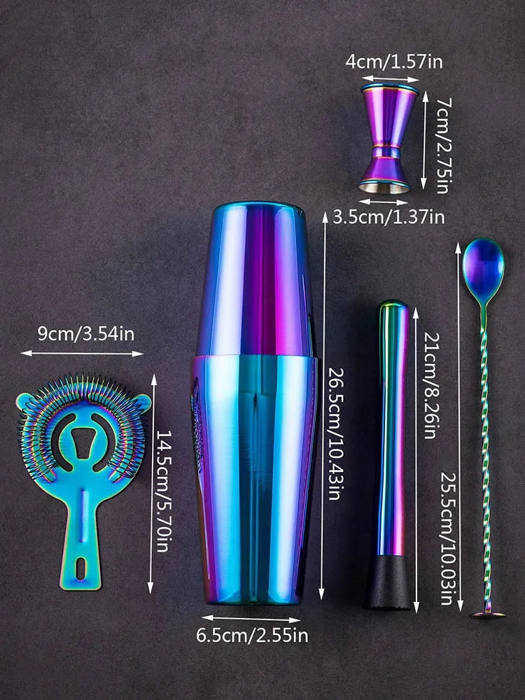 5/7pcs Rainbow Cocktail Shaker - Boston Shaker Set 리뷰 및 가격