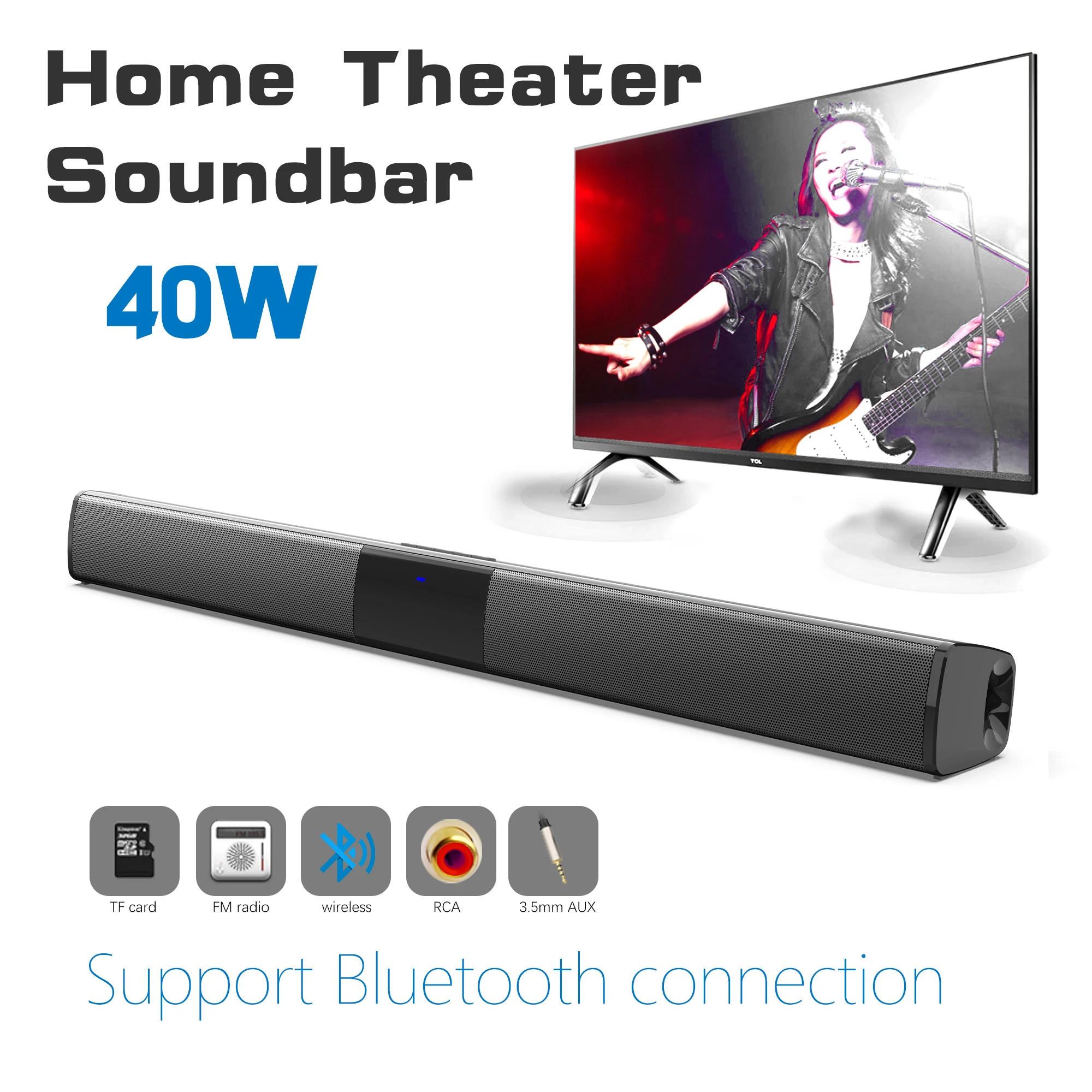40W High Power Soundbar for TV - Home Bar And Theater 리뷰 및 가격