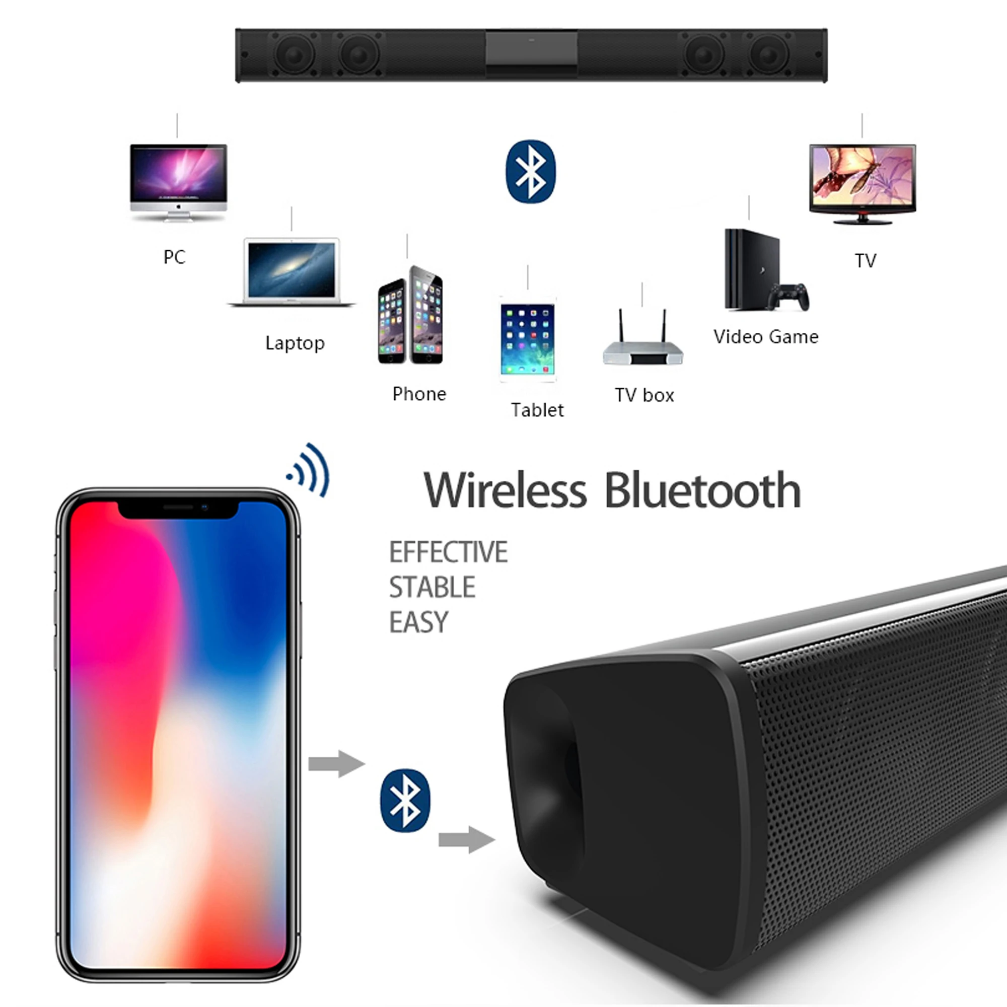 40W High Power Soundbar for TV - Home Bar And Theater 리뷰 및 가격