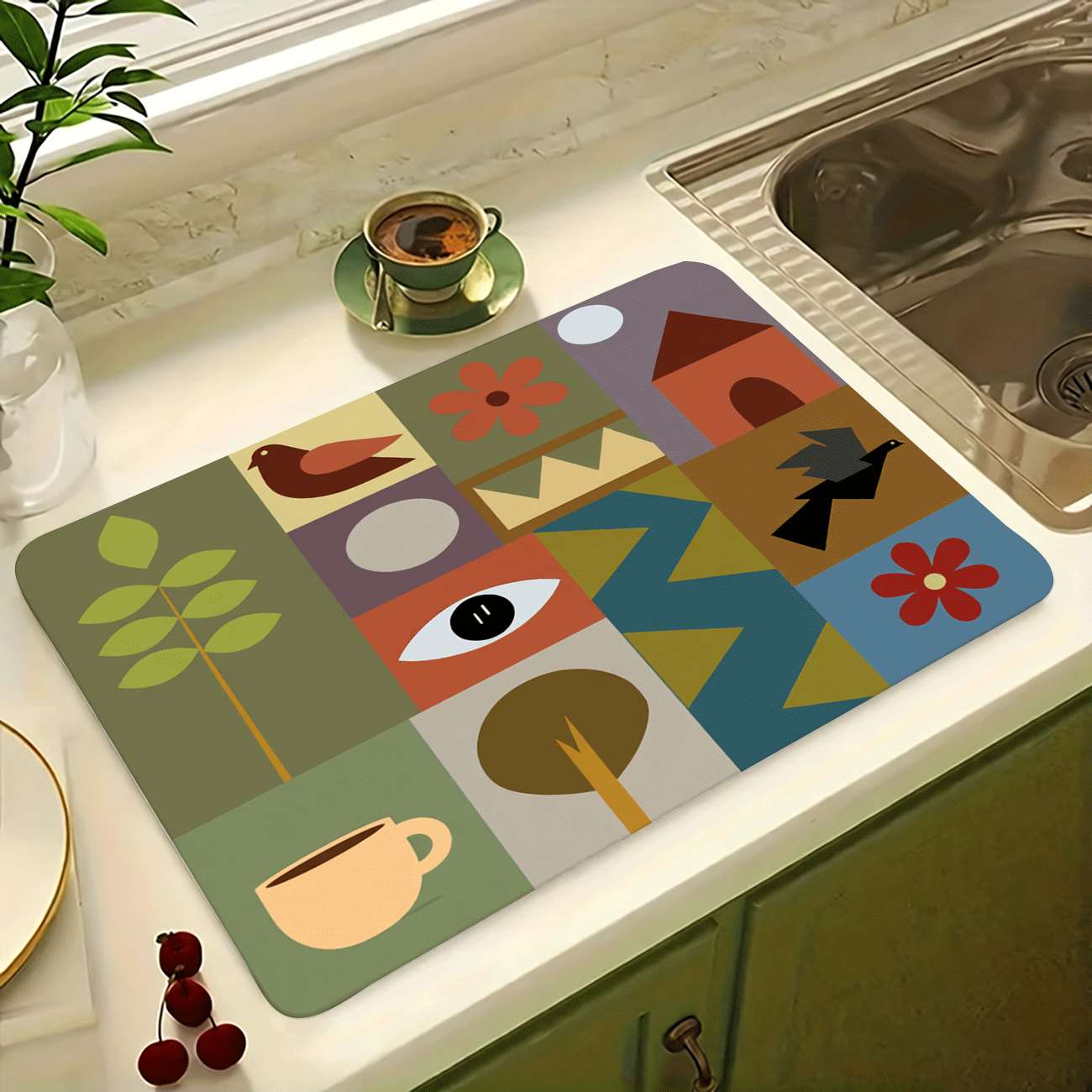 Mid-Century Modern Geometric P - Bar Mat Rubber 리뷰 및 가격