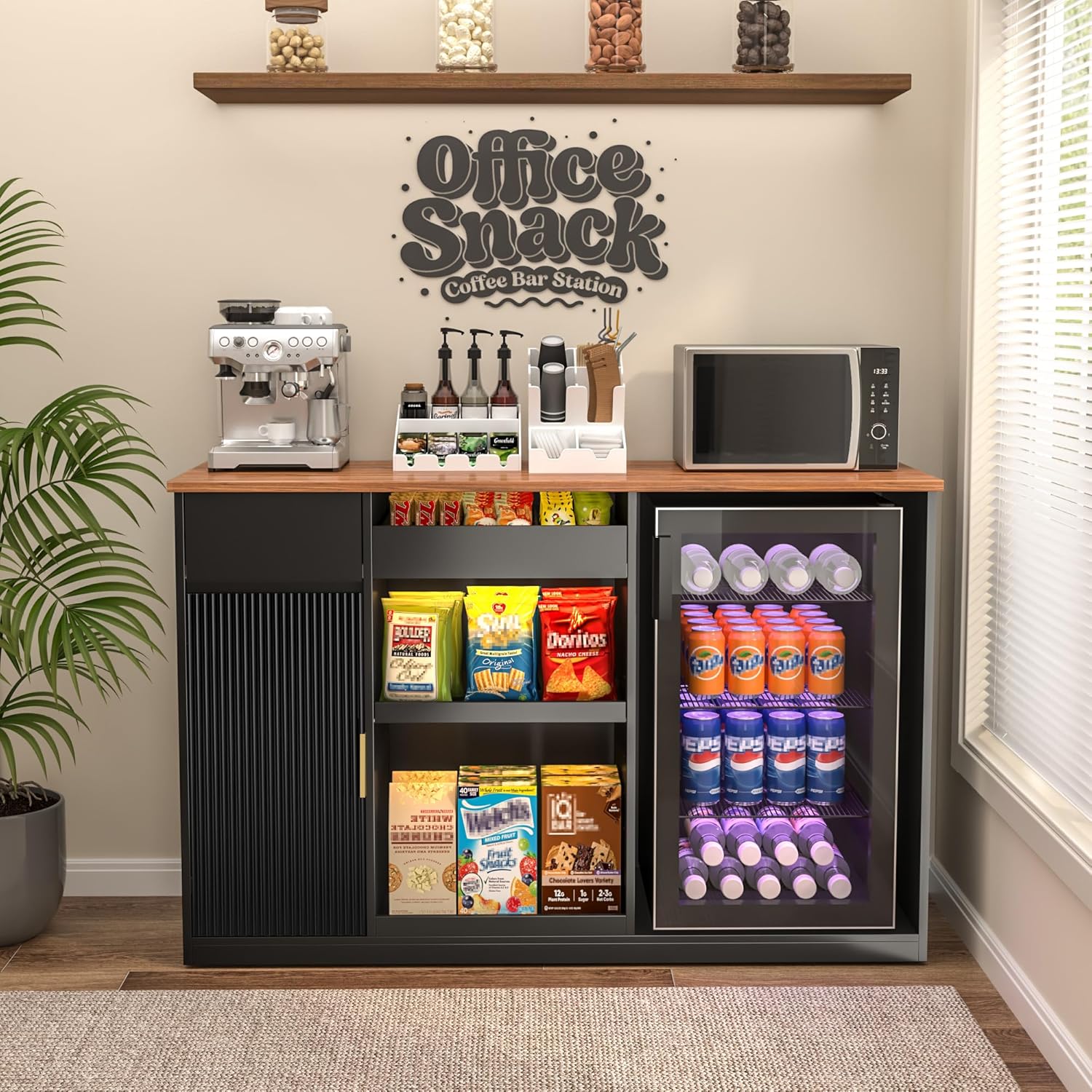 Snack Bar Cabinet with Fridge  - Home Bar Shelves 리뷰 및 가격