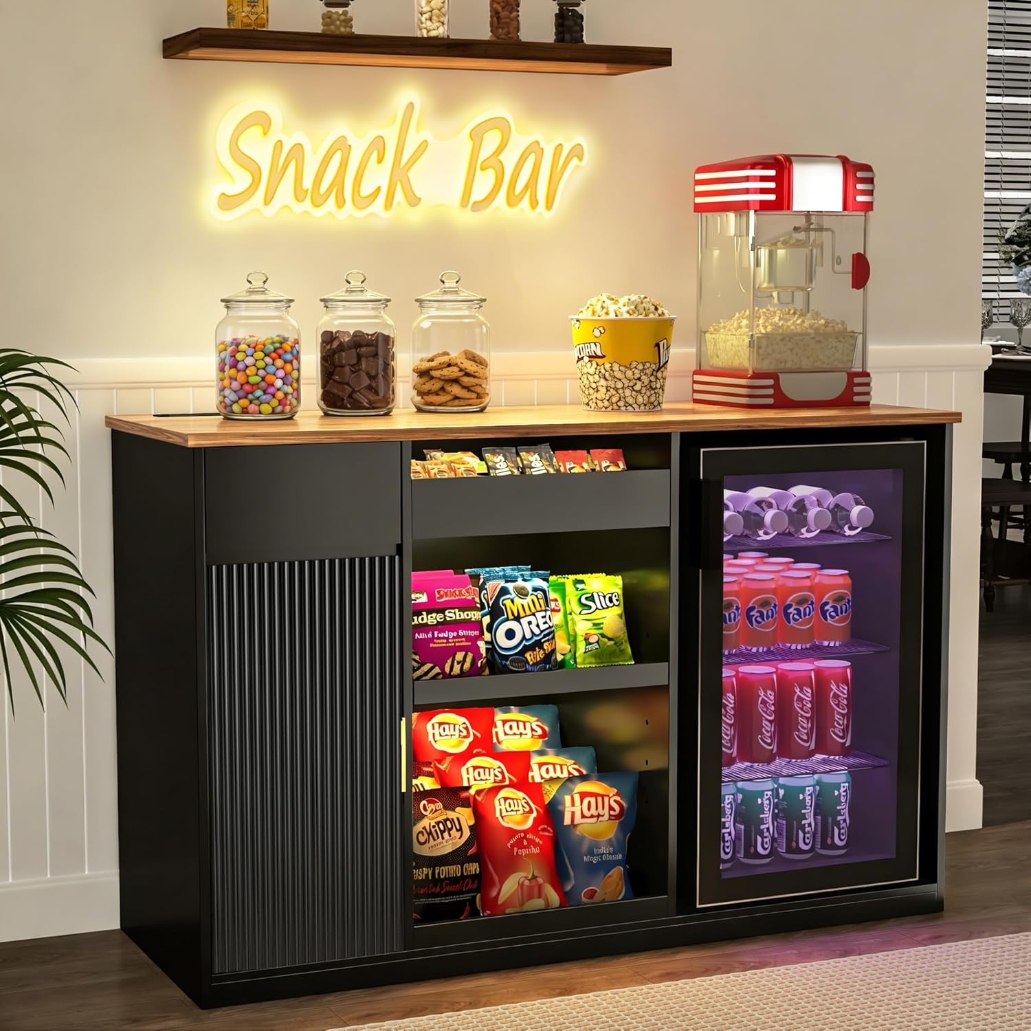 Snack Bar Cabinet with Fridge  - Home Bar Shelves 리뷰 및 가격