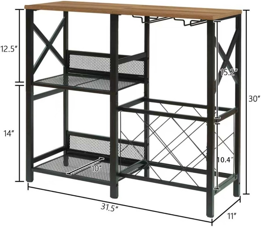 Rustic Freestanding Wine Rack  - Home Bar Shelves 리뷰 및 가격