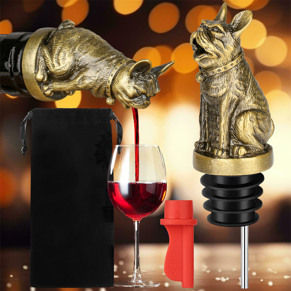 Cute French Bulldog Wine Pouer - Wine Preservation Pump 리뷰 및 가격
