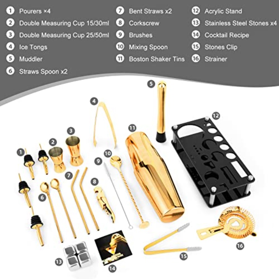 Cocktail Shaker Set 23-Piece B - Boston Shaker Set 리뷰 및 가격